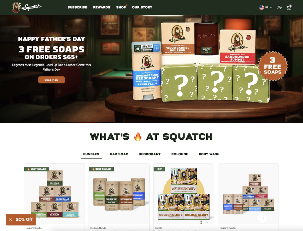 Dr Squatch storefront